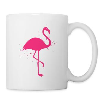 Flamingo silhouette joyeuse été soleil plage - Mug blanc - blanc - Droite