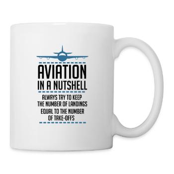 Aviation In A Nutshell Funny ATC Pilot Gift TShirt - Mug - white - Right