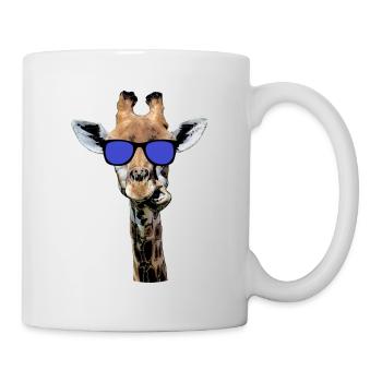 coole Giraffe mit Sonnenbrille, witziges Geschenk - Tasse - Weiß - Rechts