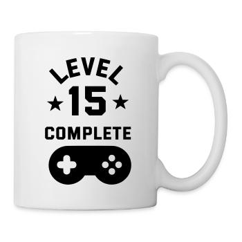 15. Geburtstag Level complete - Tasse - Weiß - Rechts