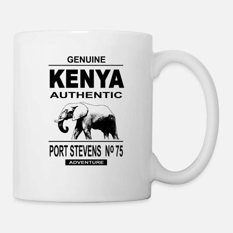 Kenia - Elefant - Safari - Tasse - Weiß