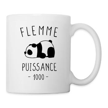Flemme Puissance 1000 cadeau flemmard drôle - Mug blanc - blanc - Droite