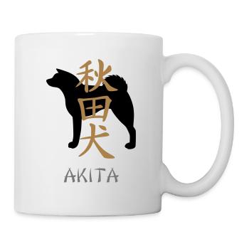 Akita, kanji and text - Mug - white - Right