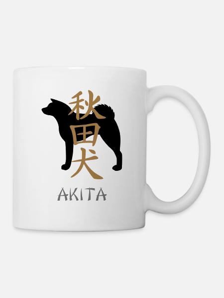 Akita, kanji et texte - Mug blanc - blanc