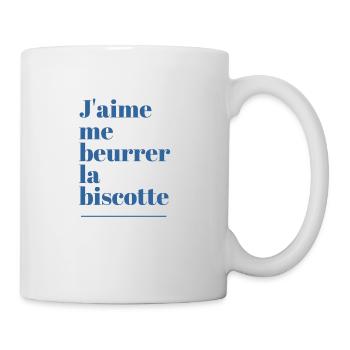 t-shirt j'aime me beurrer la biscotte cadeau - Mug blanc - blanc - Droite