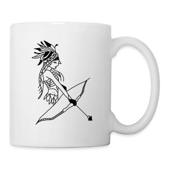 Indianerin Pfeil Bogen - Tasse - Weiß - Rechts