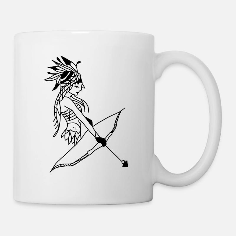 Flèche d'arc de femme indienne - Mug blanc - blanc