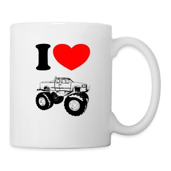 Je love Monstertrucks - Mug blanc - blanc - Droite