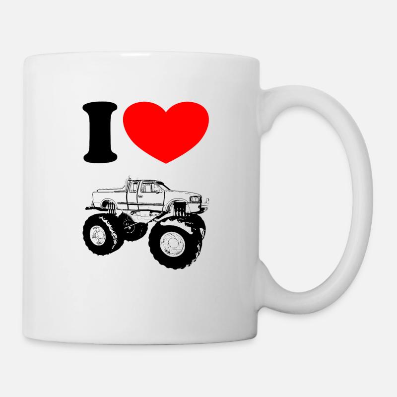 I love Monstertrucks - Tasse - Weiß