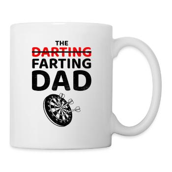 Darts Players Bullseye Fart Dad Fathers Day Funny - Mug - white - Right