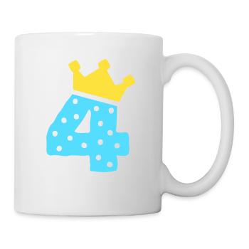 4 Krone 4 Geburtstag 4 Jahre - Tasse - Weiß - Rechts