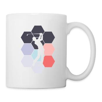 Golfer Golfspieler Abstrakt Golf Golfen - Tasse - Weiß - Rechts