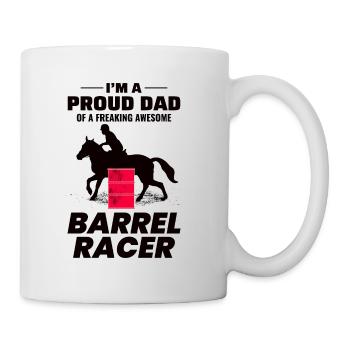 Barrel Racer Pferderennen Rodeo Papa Vatertag - Tasse - Weiß - Rechts