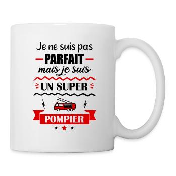 pas parfait mais pompier, cadeau pompiers - Mug blanc - blanc - Droite