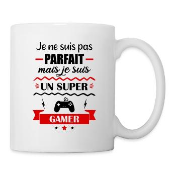 pas parfait mais gamer, gaming, gameur, nerd - Mug blanc - blanc - Droite