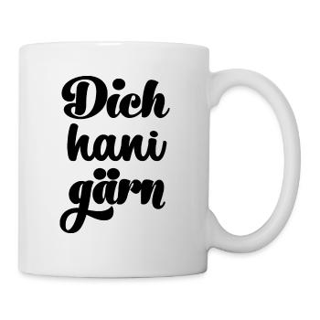 Dich hani gärn Gotti Schweiz Mami Grosi - Tasse - Weiß - Rechts