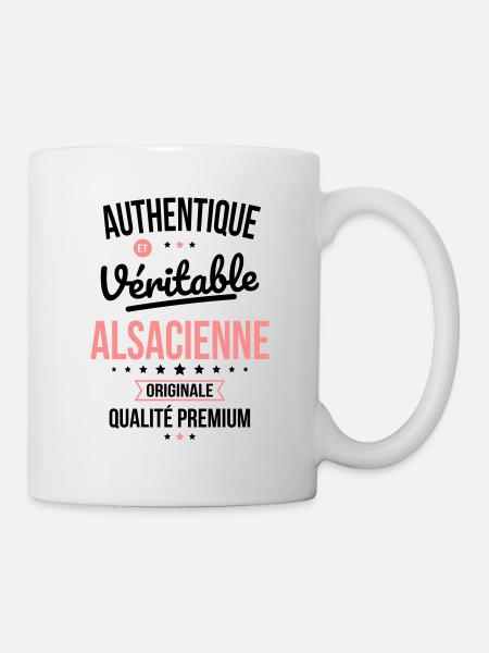 Authentique et véritable Alsacienne - Originale - Mug blanc - blanc
