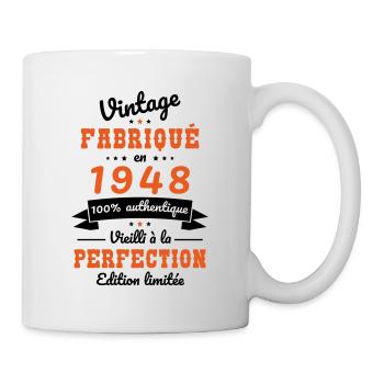 Anniversaire 75 ans - Vintage 1948 - Mug blanc - blanc - Droite