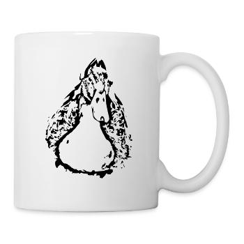 Ente, Entchen,Wildente,Erpel, schwarz - Tasse - Weiß - Rechts