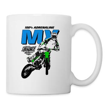 Moto Cross - Motocross - Supercross - MX - SX - Tasse - Weiß - Rechts