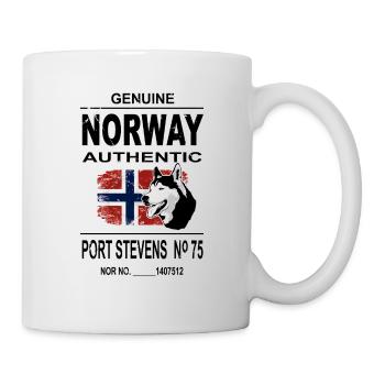 Norway Adventures - Norway Flag & Huskies - Mug blanc - blanc - Droite