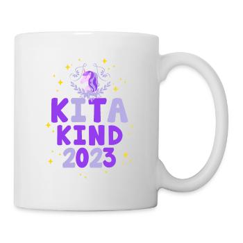 Kita Kind 2023 Kindergarten Anfang Einhorn Kind - Tasse - Weiß - Rechts