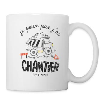 Je peux pas j ai Chantier humour naissance - Mug blanc - blanc - Droite