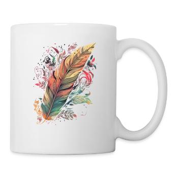 Feder Federn Indianer Geschenk - Tasse - Weiß - Rechts