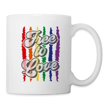 Free to Love | LGBTQ+ - Tasse - Weiß - Rechts