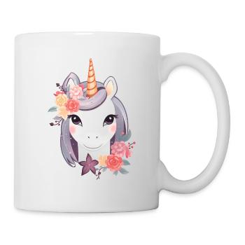 unicorn flower, Einhorn - Tasse - Weiß - Rechts