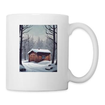 Gemütliche Schneehütte - Tasse - Weiß - Rechts