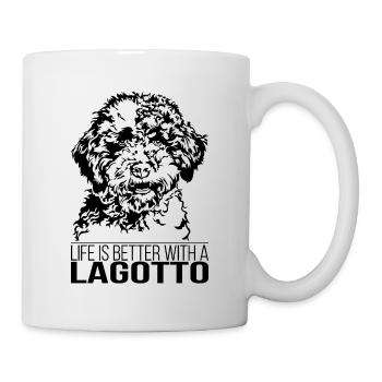 Lagotto la vie est meilleure Lagotto Romagnolo Wilsigns - Mug blanc - blanc - Droite