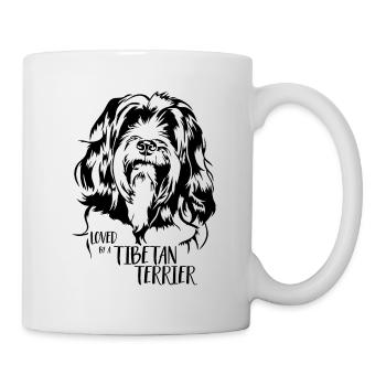 Loved by a Tibetan Terrier Saying Dogs Wilsigns - Mug - white - Right