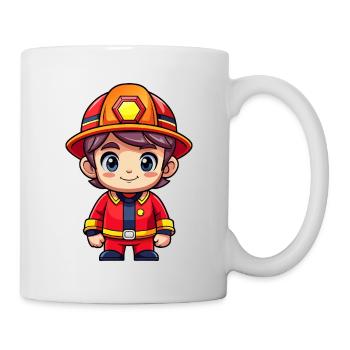 Héros en rouge le pompier - Mug blanc - blanc - Droite
