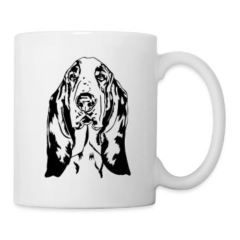 Basset Hound Portrait Hunde Hund Wilsigns - Tasse - Weiß - Rechts