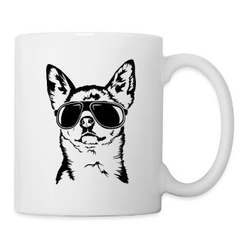 Chihuahua cool avec lunettes de soleil chiens Wilsigns - Mug blanc - blanc - Droite