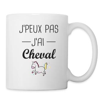 J'peux pas j ai cheval cavalière cavalier - Mug blanc - blanc - Droite