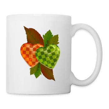 Checkered heart - Mug - white - Right