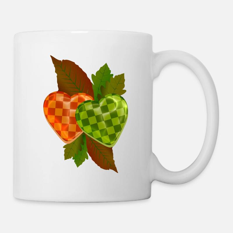 Coeur à damier - Mug blanc - blanc