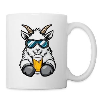 Chèvre de montagne Après-ski Bière Chèvre Bande dessinée - Mug blanc - blanc - Droite