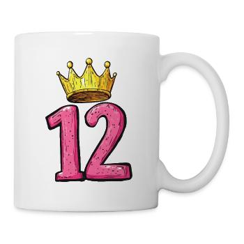 12 Zahl Krone - Tasse - Weiß - Rechts