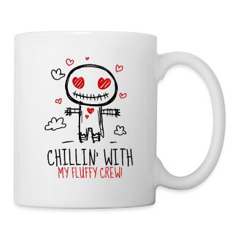 Voodoo-Puppe - „Chillin’ with My Fluffy Crew!“ - Tasse - Weiß - Rechts