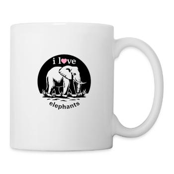 Logo i love Elephants Photo - Tasse - Weiß - Rechts
