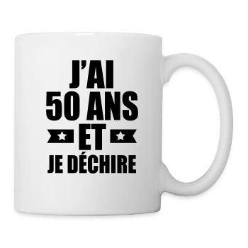 j'ai 50 ans et je déchire - Mug blanc - blanc - Droite