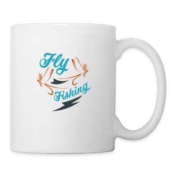 Fliegenfischen Angelliebhaber Vatertag Geschenk - Tasse - Weiß - Rechts