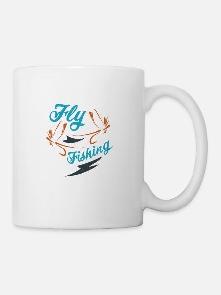 Cadeau de fête des pères amoureux de la pêche à la mouche - Mug blanc - blanc