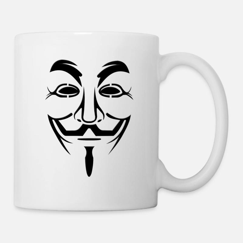 Masque anonyme - Mug blanc - blanc