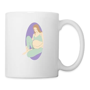 Glücklich Schwanger Babybauch Geburt Baby Geschenk - Tasse - Weiß - Rechts
