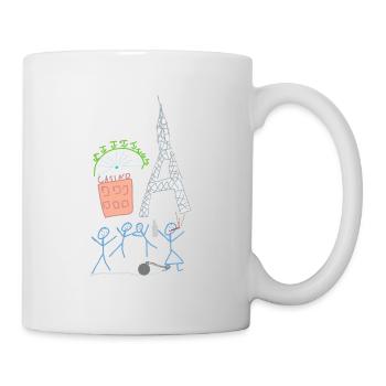 Heiraten Strichmännnchen, Junggesellinnenabschied - Tasse - Weiß - Rechts