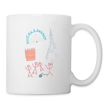 Junggesellinnen Strichmännchen Fest Party Feier - Tasse - Weiß - Rechts